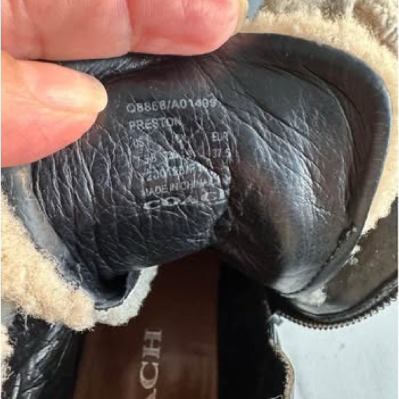 Coach Black Preston Shearling Boot Size 7 - Picture 8 of 8